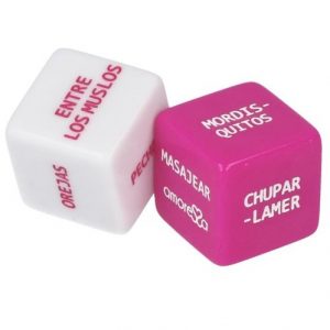 Dados eróticos Acción/Zona del Cuerpo Rosa/Blanco MORESSA