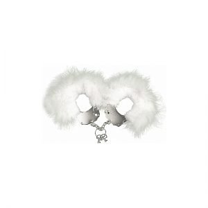 Esposas metálicas con llave y plumas Blanco ADRIEN LASTIC