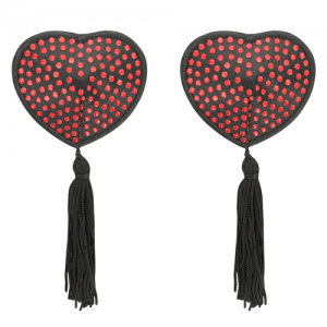 Pezonera Corazón Rojo/Negro con flecos COQUETTE-ACCESSORIES
