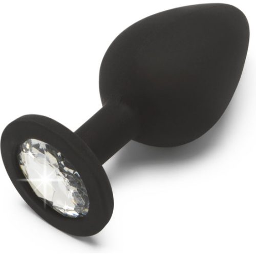 Plug Mediano Negro con piedra Transparente TOY JOY-ANAL PLAY