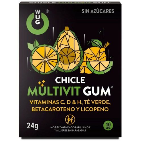 Chicle Multivitaminas energizante, sabor frutas tropiacles 10u WUG FUNCTIONAL GUMS