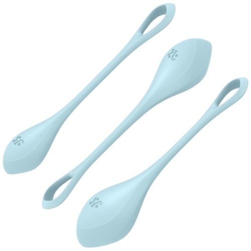 Bolas de suelo pélvico kit 3 tamaños/pesos Yoni Power 2 Azúl SATISFYER