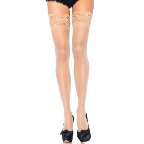 Medias antideslizantes color Nude, talla grande LEG AVENUE
