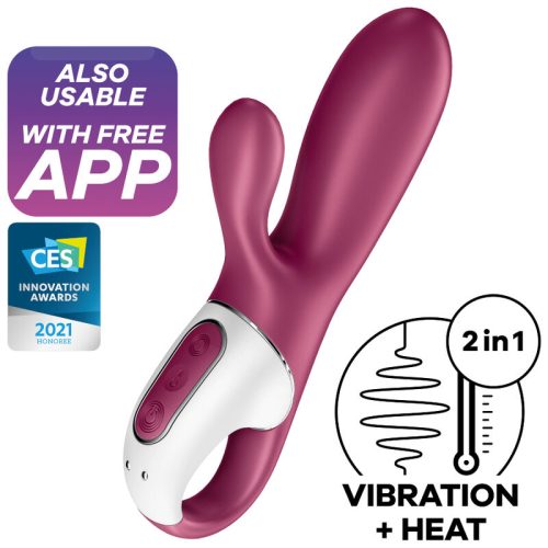 Vibrador con calor y control por APP HOT BUNNY color burdeos SATISFYER-VIBRATOR