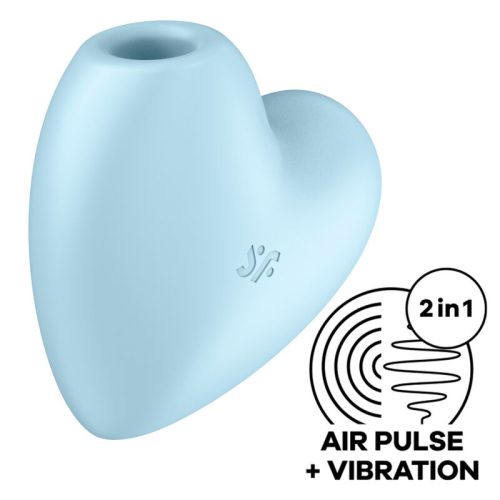 Succionador de clítoris + Vibración CUTIE HEART azul SATISFYER-AIR PULSE