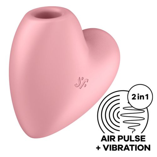 Succionador de clítoris + Vibración CUTIE HEART rosa SATISFYER-AIR PULSE